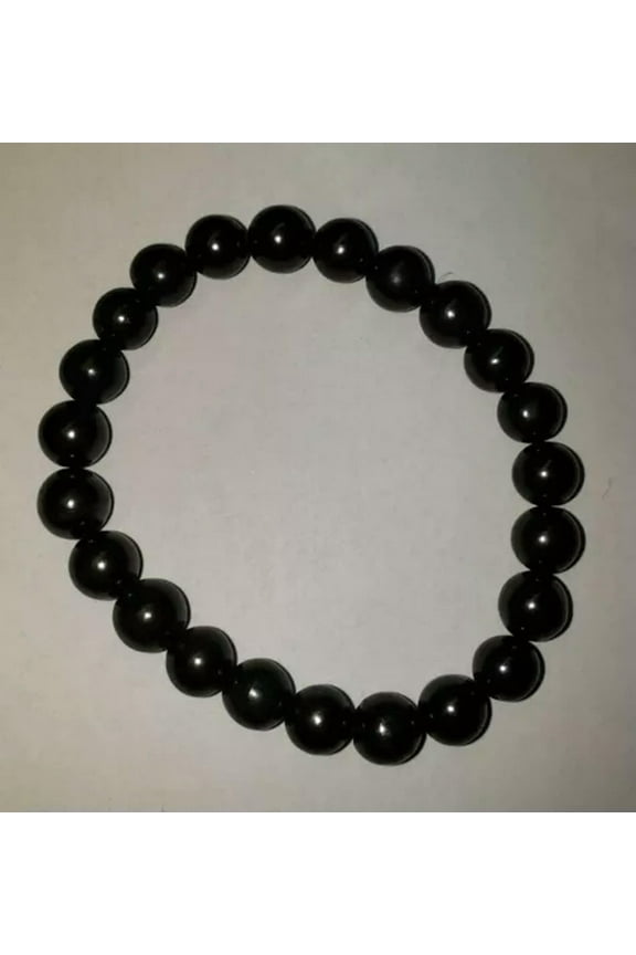 8 mm Shungite Bracelet Stretchy One Size 5G WiFi Radiation EMF Protection - 1 pc