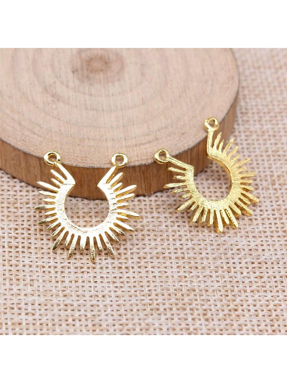 80 Pcs Bright gold Sun Connectors 24x22MM DIY Delicate Jewelry Making C15874