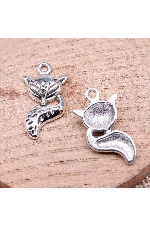 80 Pcs Tibetan Silver Fox Charms Pendant 23x13MM DIY Delicate Jewelry Making C15185