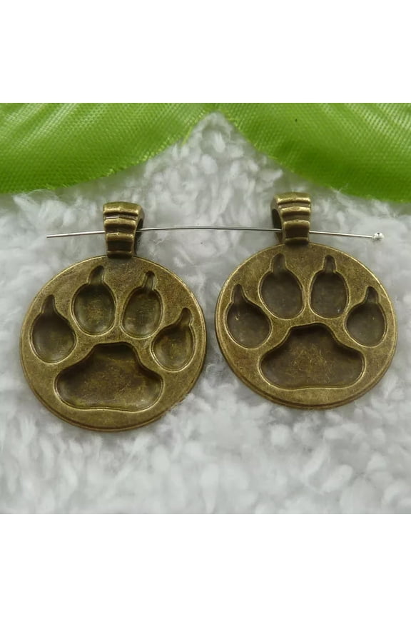 80 pcs bronze plated Bear claw charms 28x21mm B735