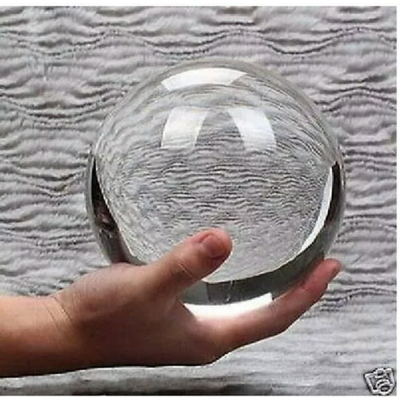 K-KED 80mm+Stand Asian Rare Natural Quartz Clear Magic Healing Crystal Ball Sphere
