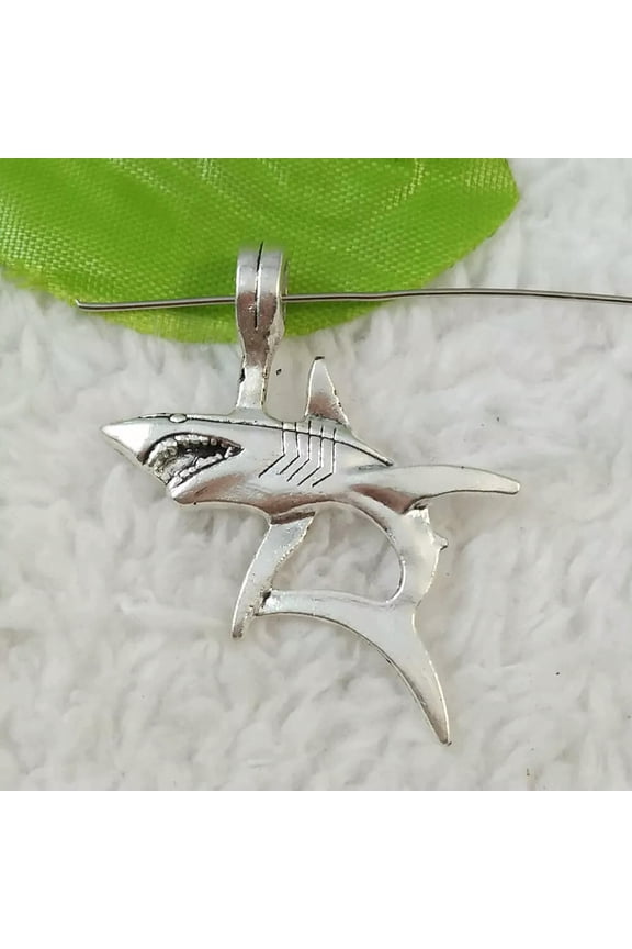 88 Pcs Tibet Silver Shark Charms Pendant 39X32MM B5279