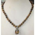 thumbnail image 1 of K-KED 8MM GENUINE TIGER EYE GEMS STONE ROUND BEADS NECKLACE & PENDANT 18" AA, 1 of 7