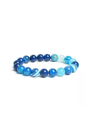 8mm Blue Lace Agate Sea Reiki Chakra Crystal Bracelet for Men Women Gifts