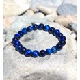 thumbnail image 1 of K-KED 8mm Blue Tiger Eye Stone Beaded Bracelet Gemstone Stretch Bracelet Handmade, 1 of 3