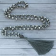 thumbnail image 1 of K-KED 8mm Hematite Gemstone 108 Beads Mala Tassel Necklace Classic Chakra Spirituality, 1 of 2