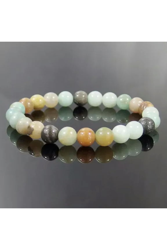 8mm Natural Gemstone Beads Stretchy Bracelet Agate Jade Jasper Crystal Healing-amazonite jasper