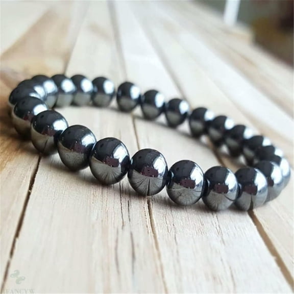 K-KED 8mm Natural Hematite Handmade Mala Bracelet Chakas Fancy Lucky Meditation