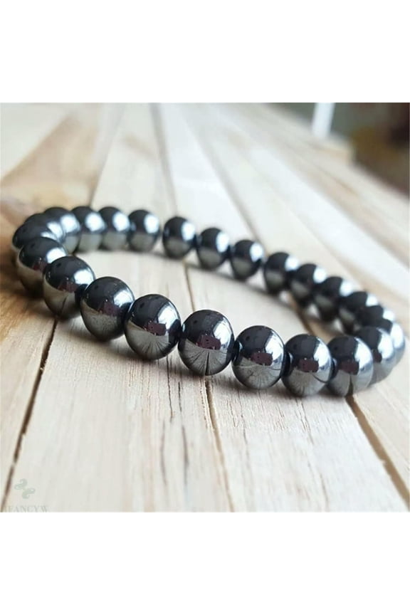 8mm Natural Hematite Handmade Mala Bracelet Chakas Fancy Lucky Meditation