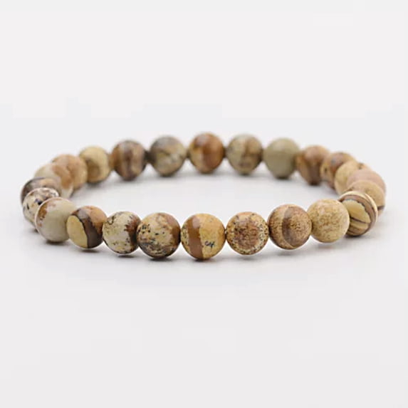 K-KED 8mm Natural Stone Jasper Beads Bracelet Healing Reiki Yoga Energy Men Bracelets