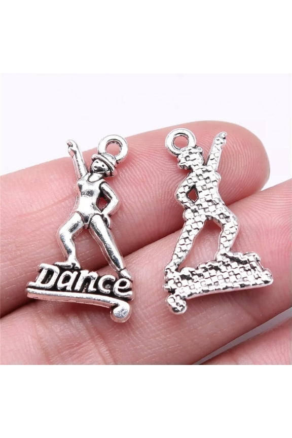 90 Pcs Antique Silver Dance Charms Pendant 26x15MM B16116