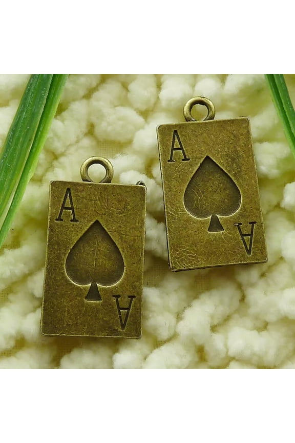 90 Pcs Bronze Plated Playing Cards Charms 28X15MM S1319 DIY Delicate Jewelry Making