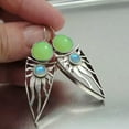 thumbnail image 1 of K-KED 925 Silver Blue Cubic Zircon Stud Earrings Ear Drop Women Wedding Delicate Jewelry Gifts-#3, 1 of 8