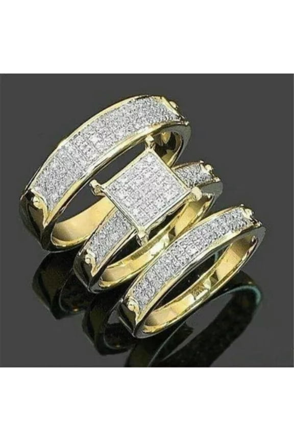 925 Silver Cubic Zirconia Rings Engagement Wedding Women Flower Ring Jewelry-#2-5