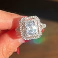 thumbnail image 1 of K-KED 925 Silver Filled Cute Women Wedding Rings Cubic Zirconia Delicate Jewelry Size 6-10-9, 1 of 6