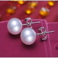 thumbnail image 1 of K-KED 925 Silver Freshwater Cultured Pearl Stud Earrings 7-8mm Gift Jewelry-White, 1 of 8