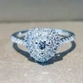 thumbnail image 1 of K-KED 925 Silver Heart Rings Romantic Women Cubic Zirconia Wedding Delicate Jewelry Sz 6-10-8, 1 of 9
