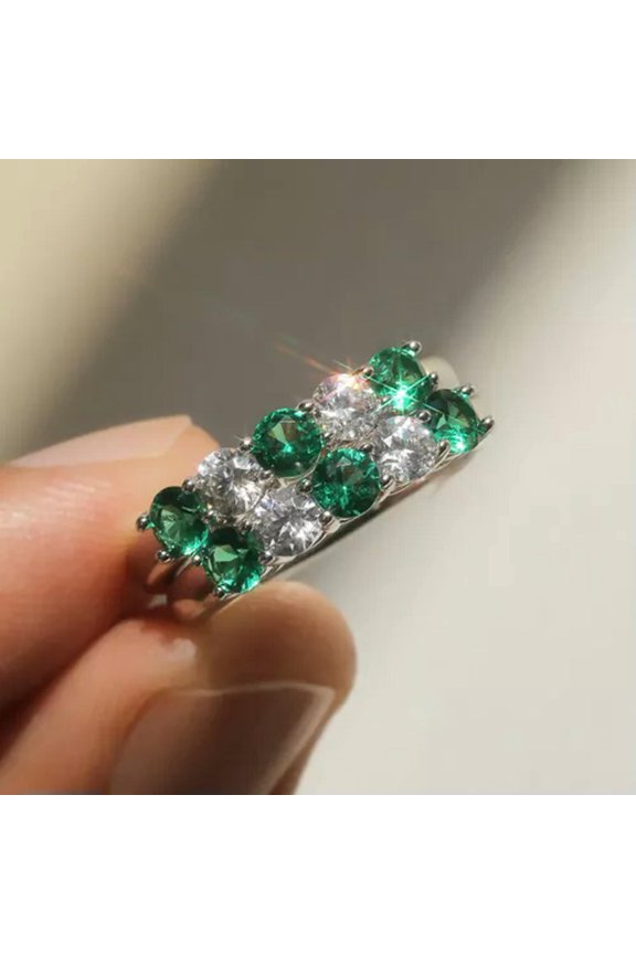 925 Silver Ring xcrystal zircon ring women Engagement wedding jewelry-9-Peach