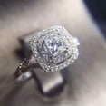 thumbnail image 1 of K-KED 925 Silver Rings Clear Zircon Crystal Ring Womens Men's Retro Fashion Jewelry-7, 1 of 6