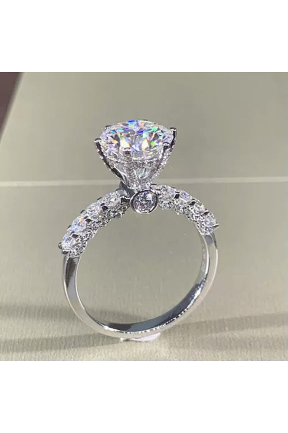 925 Silver Rings Promise Wedding Ring Zircon Engagement Rings Women sz 6-10-8