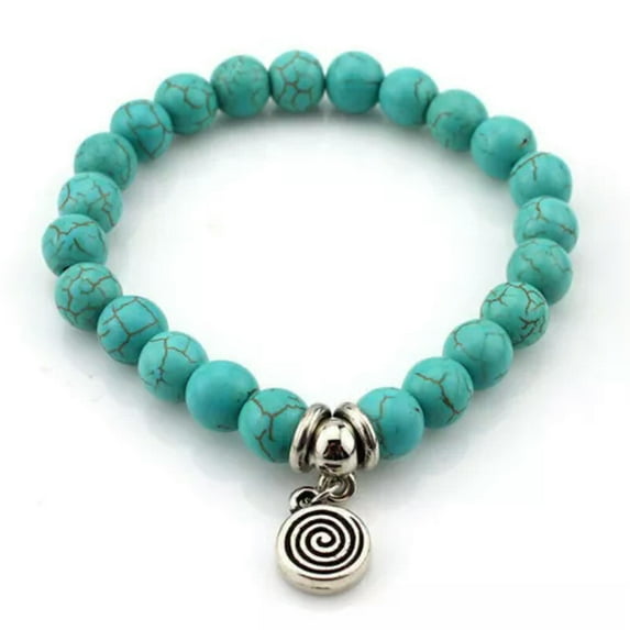 K-KED 925 Silver Tibetan Turquoise Open Bangle Cuff Bracelet Women Wedding Jewelry-Silver#4