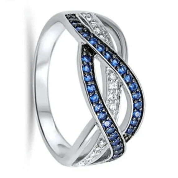 K-KED 925 Silver Wedding Rings Gifts Charm Women Cubic Zirconia Delicate Jewelry Size 6-10-8