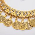 thumbnail image 1 of K-KED 925 Silver Women Cubic Zirconia Coin Earrings Necklace Set Delicate Jewelry Gifts-Gold, 1 of 6
