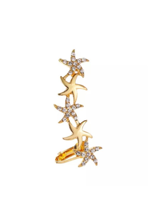 925 Silver Zircon Leaf Ear Cuff Clip Non Piercing Wrap Earring Womens Jewellery-#1