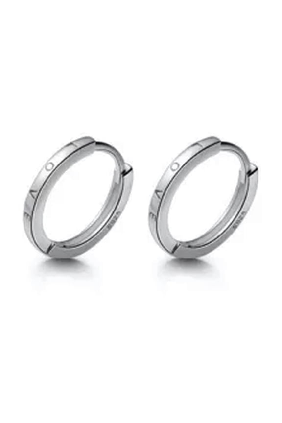 925 Sterling Silver 14mm Love Sleeper Hoop Earrings / Hoops / Sleepers-Gold