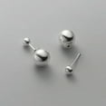 thumbnail image 1 of K-KED 925 Sterling Silver 4mm&8mm Beads Ball Stud Earrings Screw Backs Two Way, 1 of 6