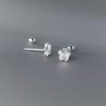 thumbnail image 1 of K-KED 925 Sterling Silver Bud Stud Earrings Flowers Plants Valentines Screw Backs, 1 of 6