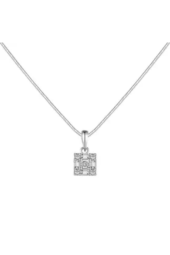 925 Sterling Silver Colorful Cluster Zirconia Pendant Snake Necklaces Lady Gifts-White