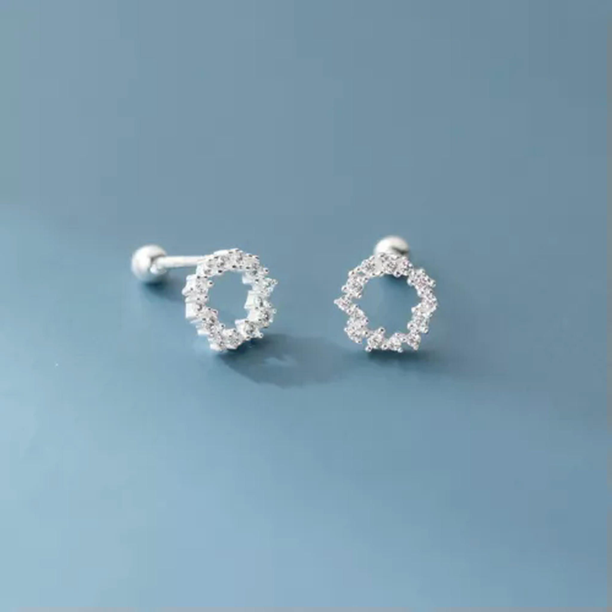 925 Sterling Silver Pavé Crystal Shiny Butterfly Stud Earrings Jewelry - Foto 10