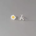 thumbnail image 1 of K-KED 925 Sterling Silver Egg & Spoon Set Stud Earrings-Butterfly Backs, 1 of 6