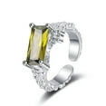 thumbnail image 1 of K-KED 925 Sterling Silver Filled Open Adjustable Ring Women Green Crystal Ring Gift, 1 of 9