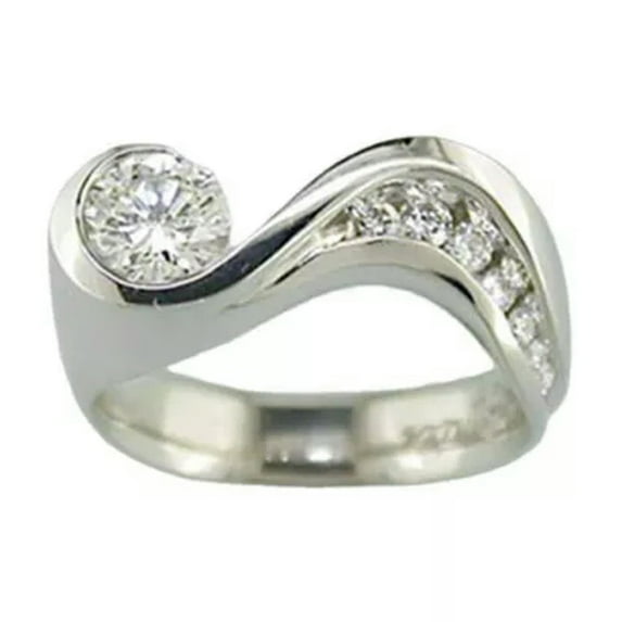 K-KED 925 Sterling Silver Inlay Shiny Crystal Rings Women Fashion Ring Delicate Jewelry 6-10-9