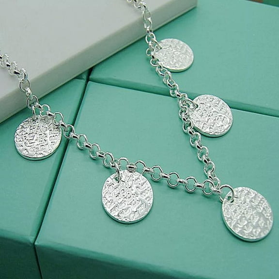 K-KED 925 Sterling Silver OTTOMAN COIN GYPSY Pendant Chain Necklace Fashion Jewelry