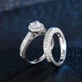thumbnail image 1 of K-KED 925 Sterling Silver Rings Crystal Ring Womens Wedding Delicate Jewelry sz 6-10-9, 1 of 6