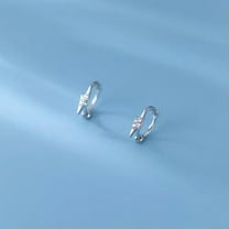 K-KED 925 Sterling Silver Women Stud Hoop Earrings Cubic Zirconia Lighning Gifts-Gold