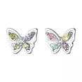 thumbnail image 1 of K-KED 925 Sterling Solid Silver Color Crystal Butterfly Stud Earrings Studs, 1 of 6