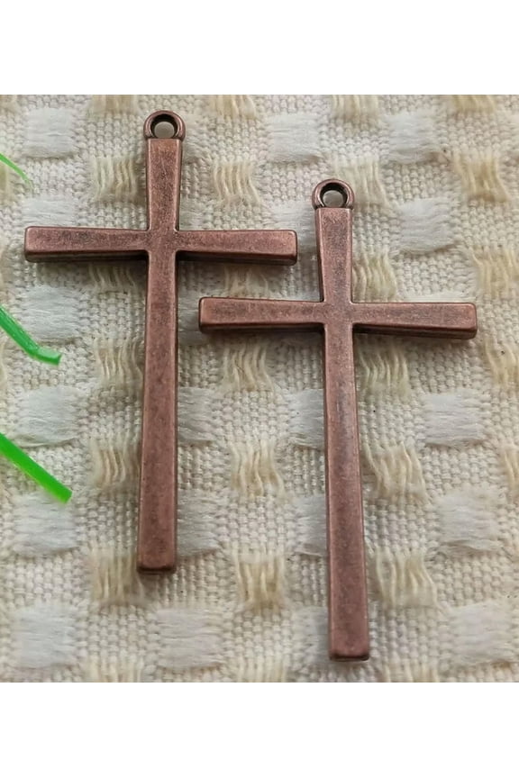 96 Pcs Antique red copper cross Charms Pendant 43x25MM S5039 DIY Delicate Jewelry Making