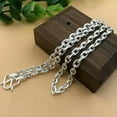 thumbnail image 1 of K-KED 990 Pure Silver Necklace Handmade Silver Cuboid Cable Link Chain Lover Link-20inch-6mm, 1 of 9