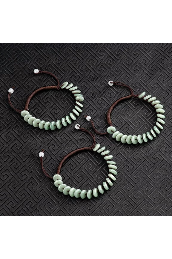 A-Grade Jade Safety Buckle Handwoven Bracelet for Men and Women's Safe Gift