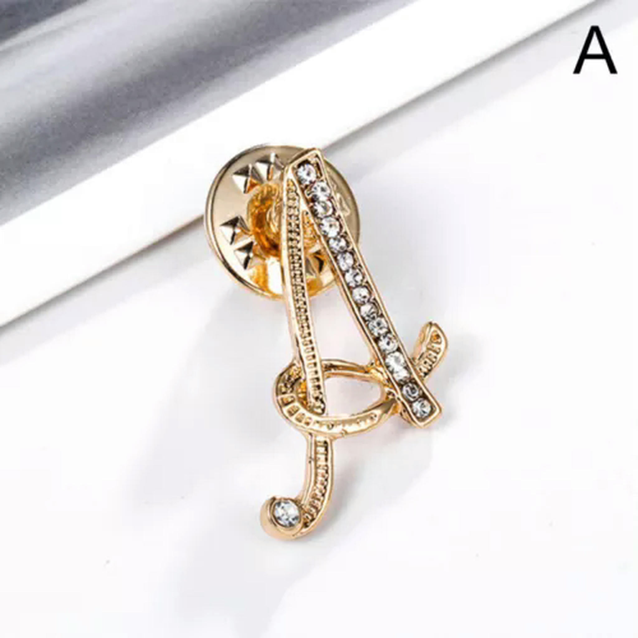 Xjoyous A-Z 26 Letters Brooch Pins | Initial Rhinestone Brooch For Women | Silver Plated Letter Pin Jewelry Gift