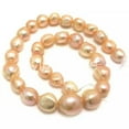 thumbnail image 1 of K-KED AA+ 12-15mm pink Natural Large Baroque Pearl Loose Strand for Necklace 15", 1 of 5