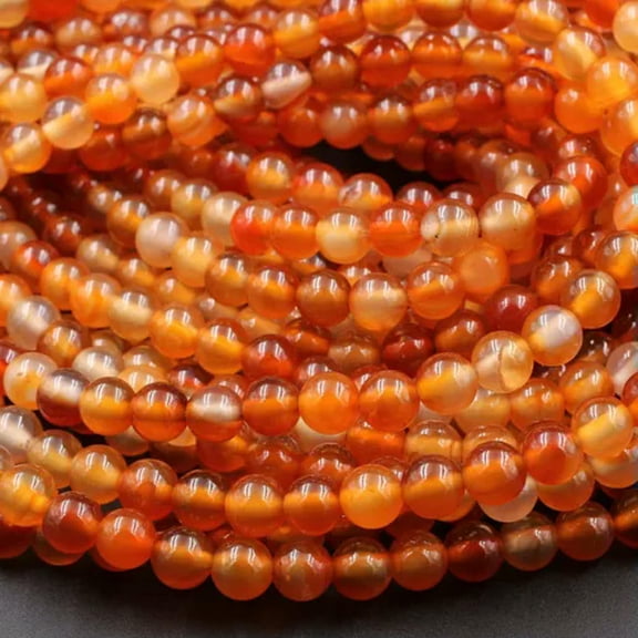 K-KED AAA Natural Carnelian 4mm 6mm 8mm 10mm Round Beads Orange Red Strand-10 mm