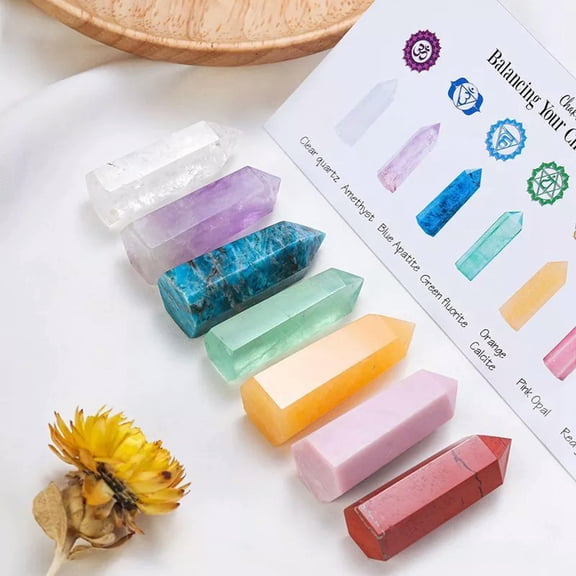 K-KED AAA Natural Rock Quartz Crystal Point Hexagonal Wand Chakra Energy Obelisk Stone-default