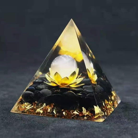 K-KED AAA Orgonite Natural Rose Quartz Crystal Sphere Ball Lotus Pyramid Mineral Tower
