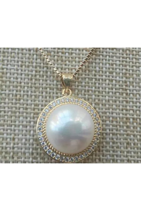 AAAAA-Natural-Huge-Akoya-14-15MM-white-stud-pearl-pendant-necklace