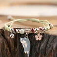 thumbnail image 1 of K-KED Adjustable Hand Woven Cartoon Cat Pendant Bracelet Couples Gift Women Jewelry-D, 1 of 9